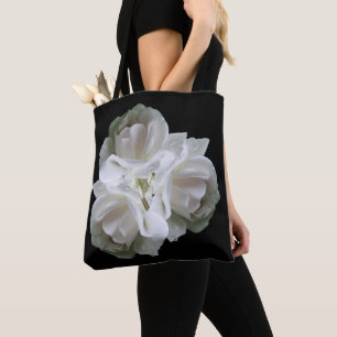 Tote Bag Roses Blanches Avec Bouquet Raindrops