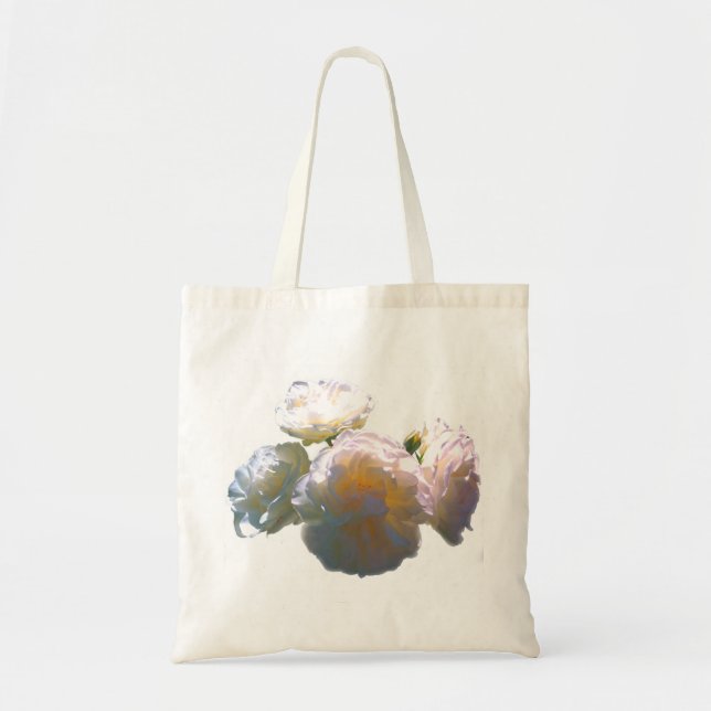 Tote Bag roses blush orange pêche blanc élégant (Devant)