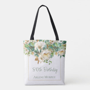 Tote Bag Roses de crème douce 80e anniversaire