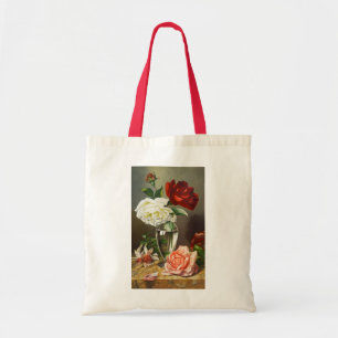 Tote Bag Roses de jardin anciennes dans un vase en verre
