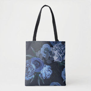Tote Bag Roses de pivoines : Floral foncé Vintage.