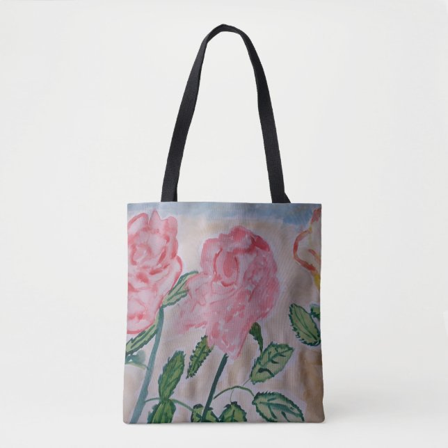 Tote Bag Roses d'été Abstraits (Devant)