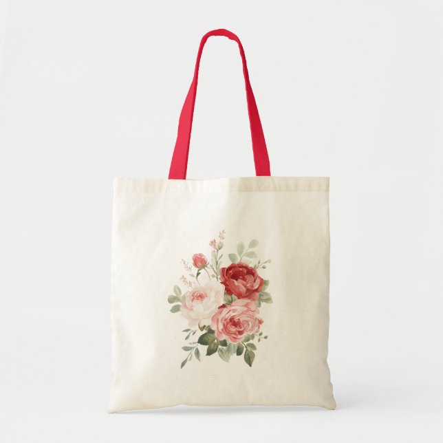 Tote Bag Roses fleurs roses roses (Devant)