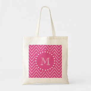 Tote Bag Roses indien Chevron   votre monogramme