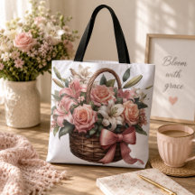 Roses lys dans un panier