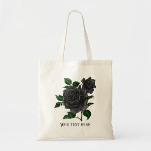 Tote Bag Roses noires personnalisées gothiques vintage