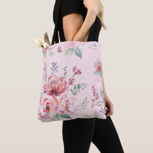 Tote Bag Roses roses botaniques aquarelle rose luxe Ésthéti