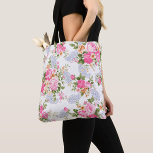 Tote Bag Roses Roses Et Boucles Roses