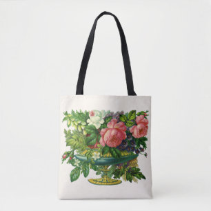 Tote Bag Roses roses fleurs roses vintage, vase de fleurs