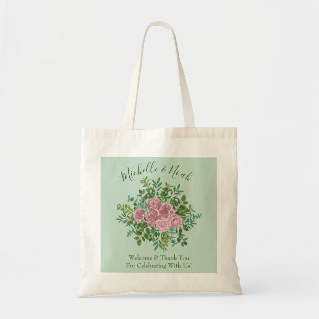 Tote Bag Roses roses Jardin Printemps Mariage (Devant)