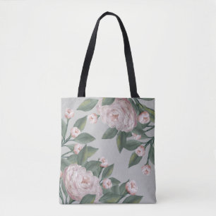 Tote Bag Roses roses pâles avec fond modifiable