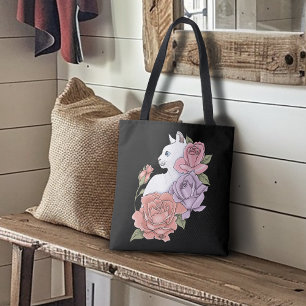Tote Bag Roses roses roses blanches Peach Lavender