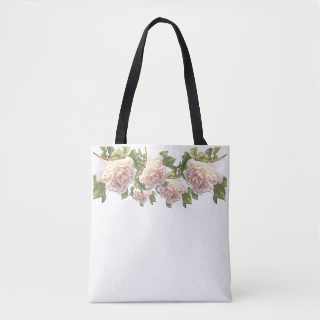 Tote Bag Roses roses roses roses blanches et brillantes (Devant)
