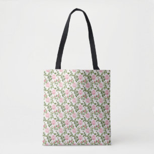 Tote Bag Roses roses roses sans coutures avec Feuilles vert