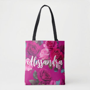 Tote Bag Roses roses roses sur Viva Magenta   Romantique