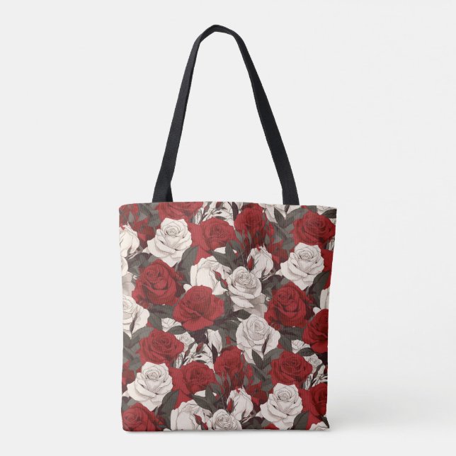 Tote Bag Roses rouges et blancs (Dos)