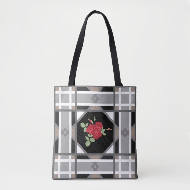 Tote Bag Roses rouges, rétro (Devant)
