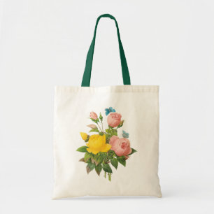 Tote Bag Roses thé jaunes persans vintage par Redoute