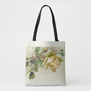 Tote Bag Roses vintages jaunes romantiques