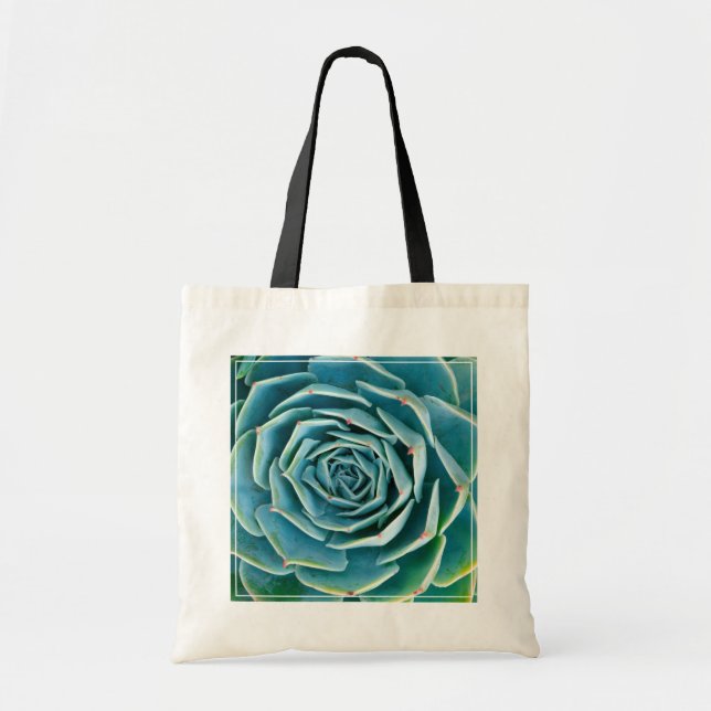 Tote Bag Rosette d'Echeveria, Jardin Secret de Marrakech (Devant)