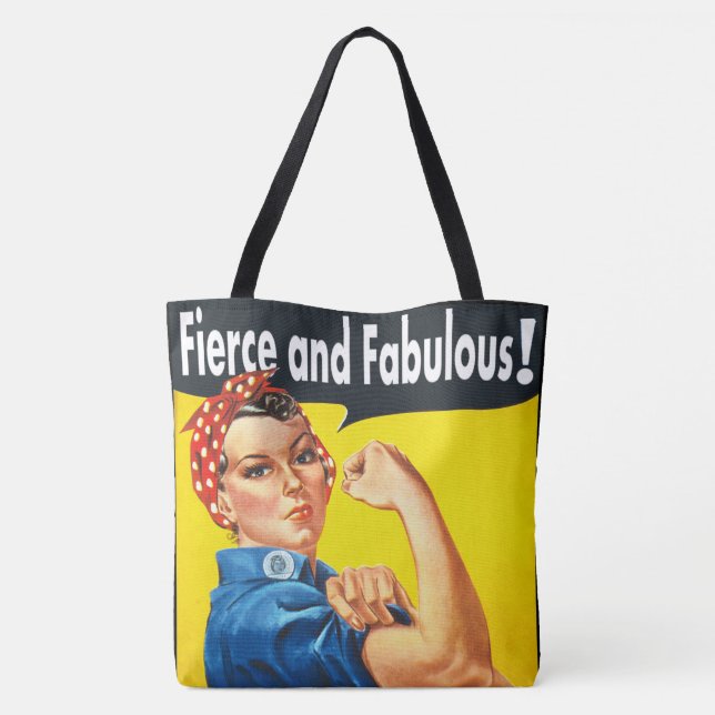 Tote Bag Rosie Le Riveter Fierce et Fabuleux tendance (Dos)