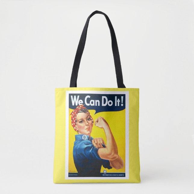 Tote Bag Rosie le Riveter Nous pouvons le faire mignonne et (Devant)