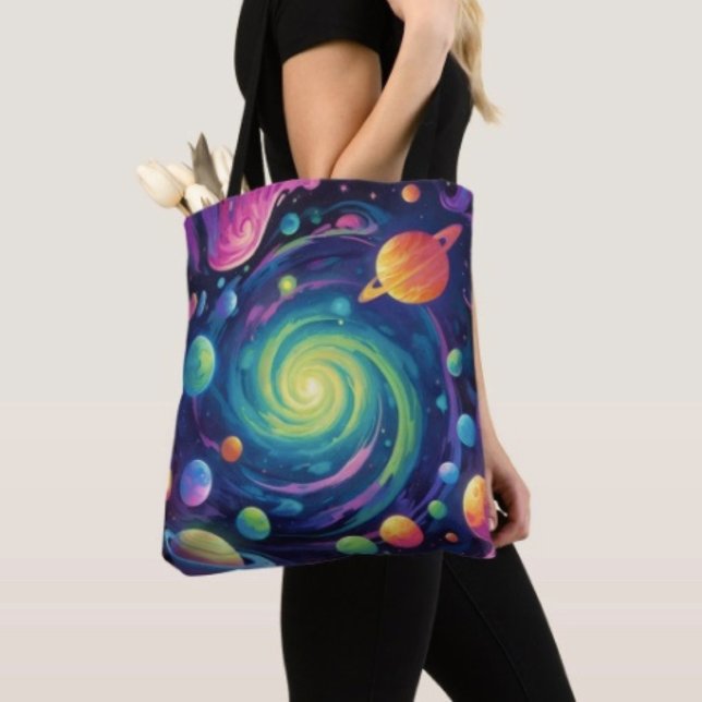 Tote Bag Rotation planétaire (Tote Bag — 100% polyester, black laminated lining 100% cotton web hand. Made in the USA.

)