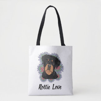 Tote Bag Rottie Love tote– Whimsical Rottweiler Art