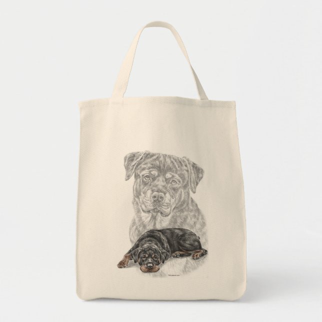 Tote Bag Rottweiler Chien Art (Devant)