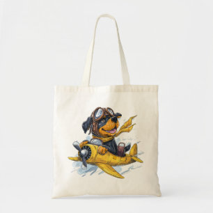 Tote Bag Rottweiler Dog Avion Pilote