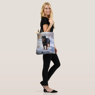 Tote Bag Rottweiler Laissez Tomber La Neige Noël