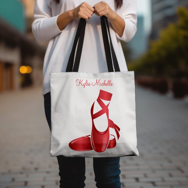 Tote Bag Rouby Red Ballet Chaussures avec nom Danse (Créateur téléchargé)