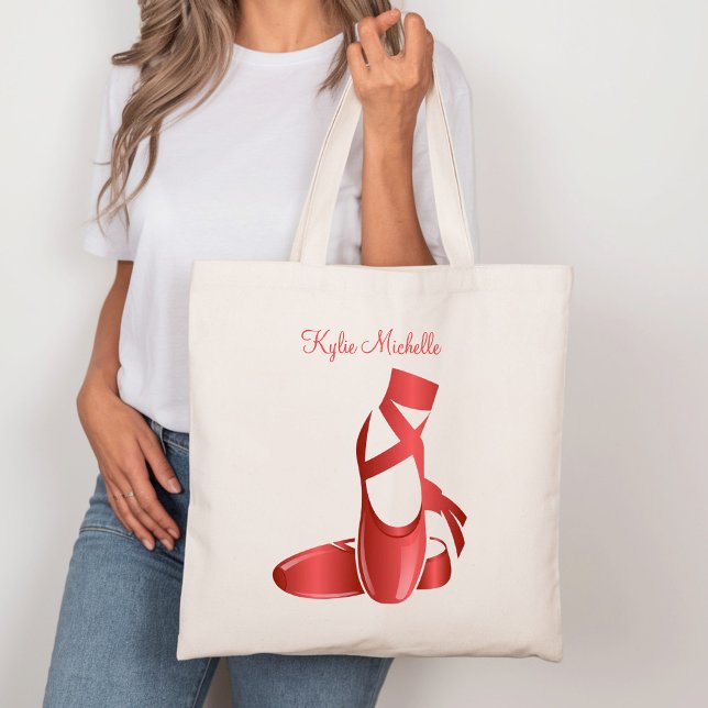 Tote Bag Rouby Red Ballet Chaussures avec nom Danse (Créateur téléchargé)
