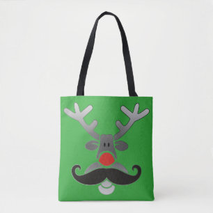 Tote Bag Roudolphe à nez rouge avec Moustache + votre idée