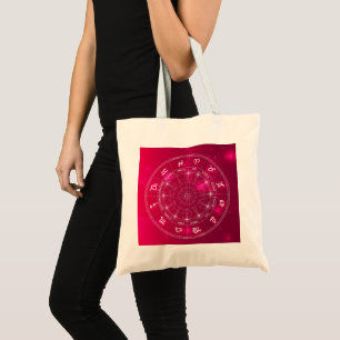 Tote Bag Roue d'astrologie Signes étoiles