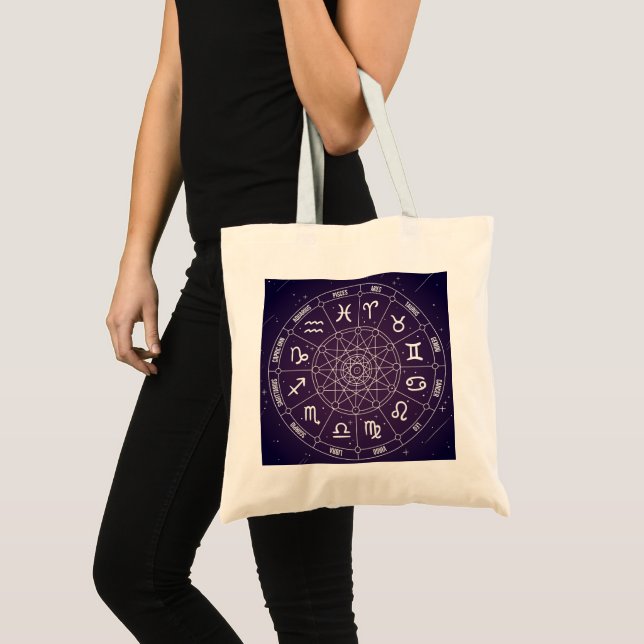 Tote Bag Roue d'astrologie violette (Devant (produit))