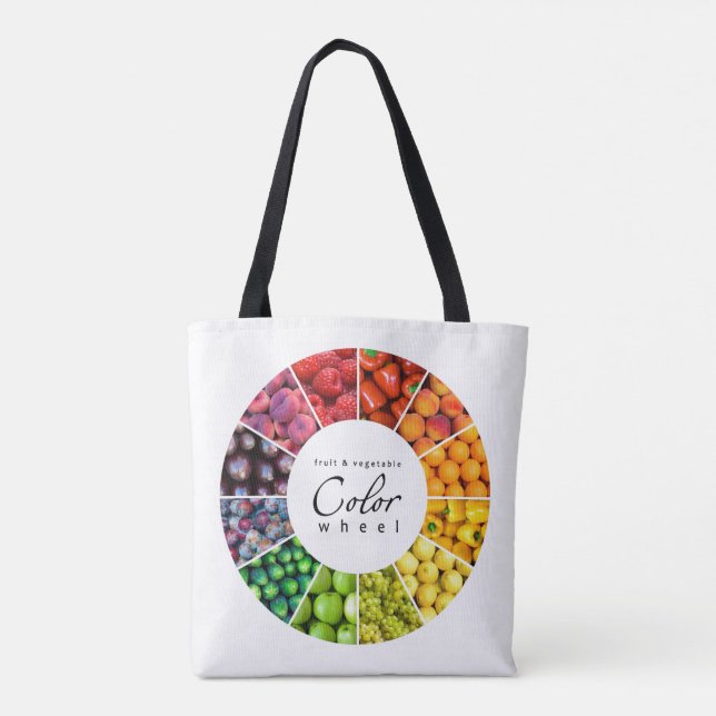 Tote Bag Roue de couleur de fruits et légumes (12 couleurs) (Dos)