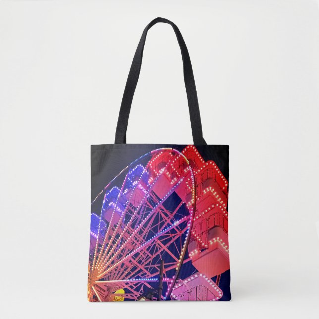 Tote Bag Roue Ferris bleue et rouge (Devant)