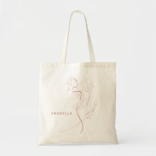 Tote Bag Rouge à joues délicat d'art floral rose pour demoi
