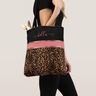 Tote Bag Rouge aux joues, floral et imprimé léopard