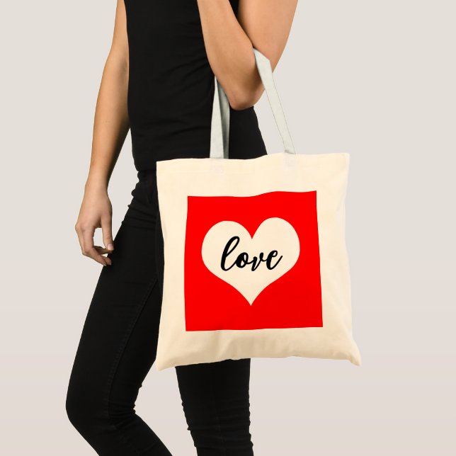 Tote Bag Rouge blanc amour (Devant (produit))
