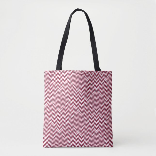 Tote Bag Rouge blanc cristallin Plaid : Tweeter Tartan (Devant)