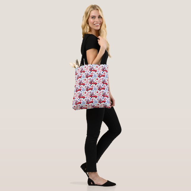 Tote Bag Rouge, blanc et bleu (Sur le modèle)