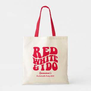 Tote Bag Rouge Blanc Je Le Fais   Rouge Rétro Bachelorette 