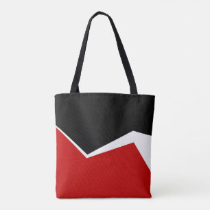 Tote Bag Rouge blanc & Or Design géométrique moderne