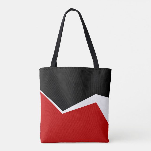 Tote Bag Rouge blanc & Or Design géométrique moderne (Dos)