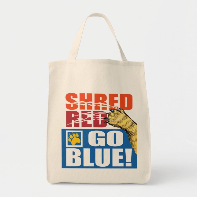 Tote Bag Rouge bleu bleu brillant (Devant)