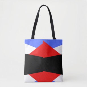 Tote Bag Rouge & Bleu moderne & noir & blanc bloc de couleu
