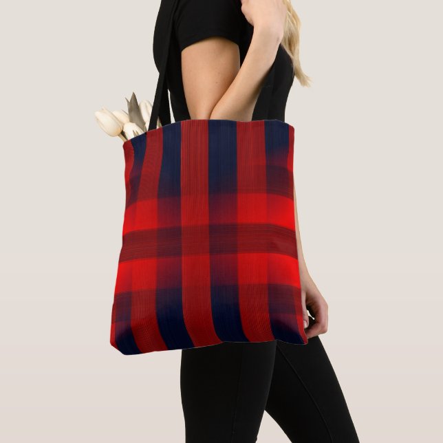 Tote Bag Rouge Bokeh Buffalo Carreaux (De près)
