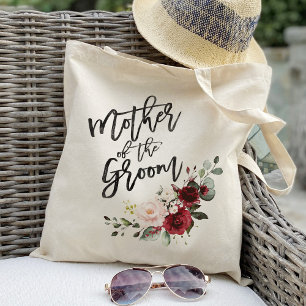 Tote Bag Rouge Bourgogne floral mère du marié